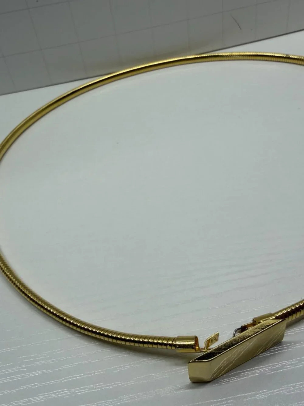 Vintage Gold Tone Skinny Stretch Snake Chain Belt Coil Disco Retro 70s 80s XS